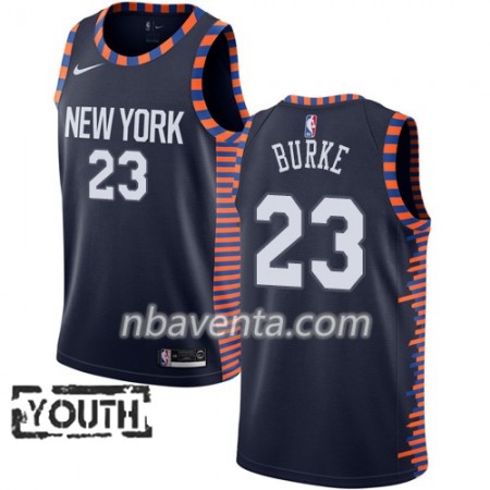 Camiseta Niños New York Knicks Trey Burke 23 2018-19 Nike City Edition Navy Swingman